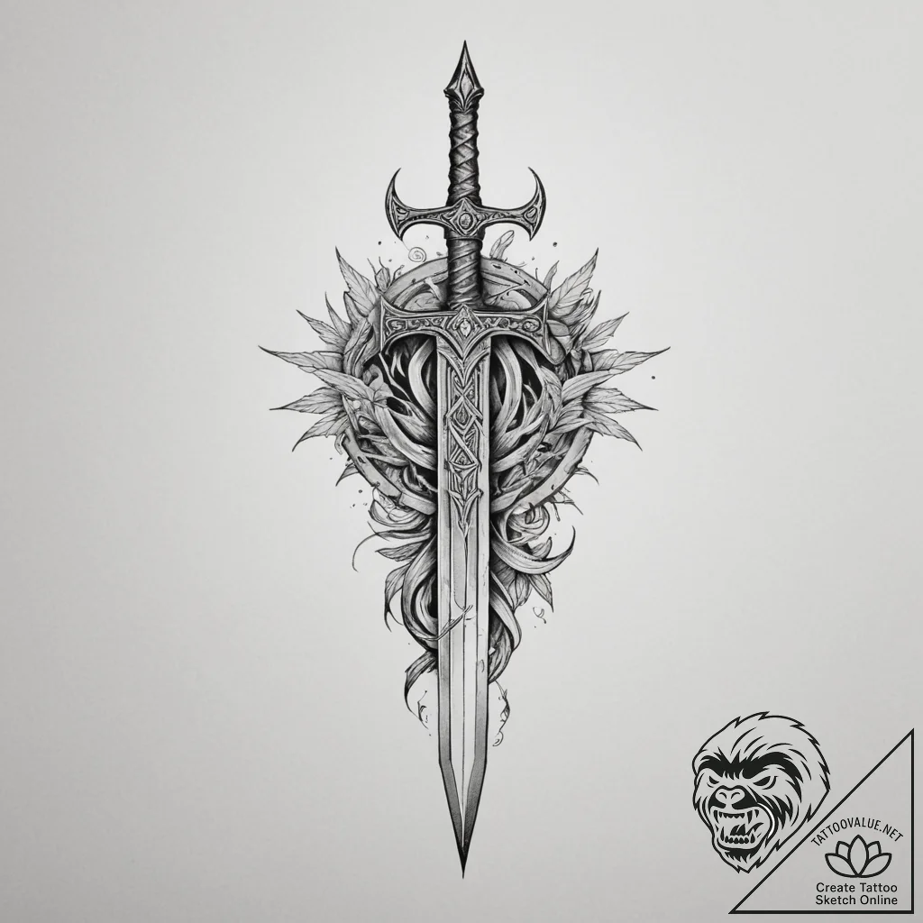 Tattoo design a set of runes glowing on a war... - tattoo sketch (№1755081729_0, 13.08.2025 10:42) — tattoovalue.net