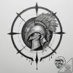 Tattoo design a spartan shield with subtle cr… – tattoo sketch (№1755081926_0, 13.08.2025 10:45) — tattoovalue.net