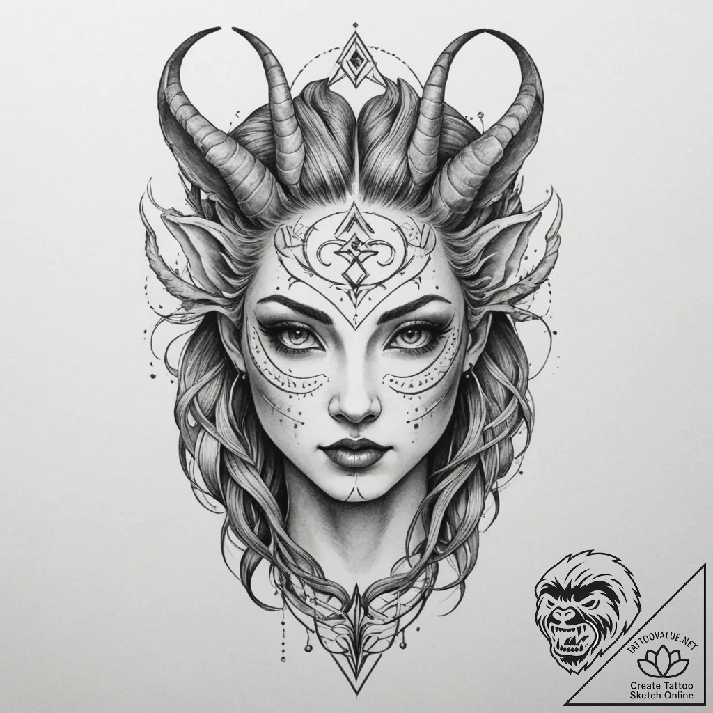 Tattoo sketch a neo-traditional portrait of a... - tattoo sketch (№1755083127_0, 13.08.2025 11:05) — tattoovalue.net