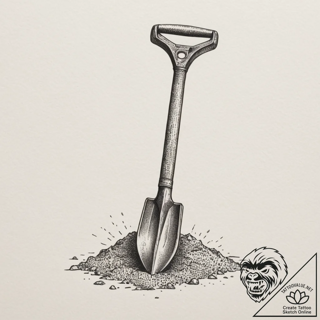 Tattoo design a generic military shovel or en... - tattoo sketch (№1755083722_0, 13.08.2025 11:15) — tattoovalue.net