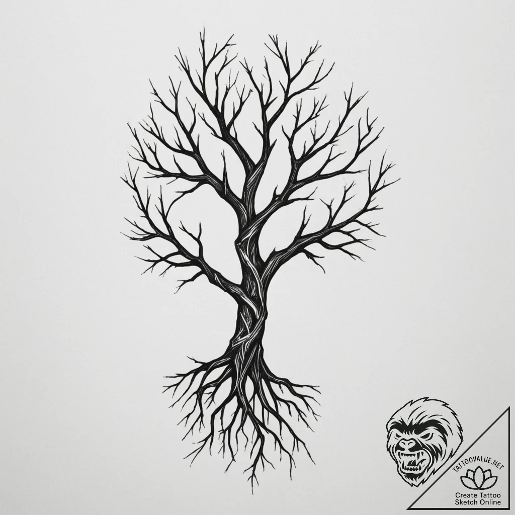 64. tattoo design: a "chernobog" rune intertw... - tattoo sketch (№1755083920_0, 13.08.2025 11:18) — tattoovalue.net