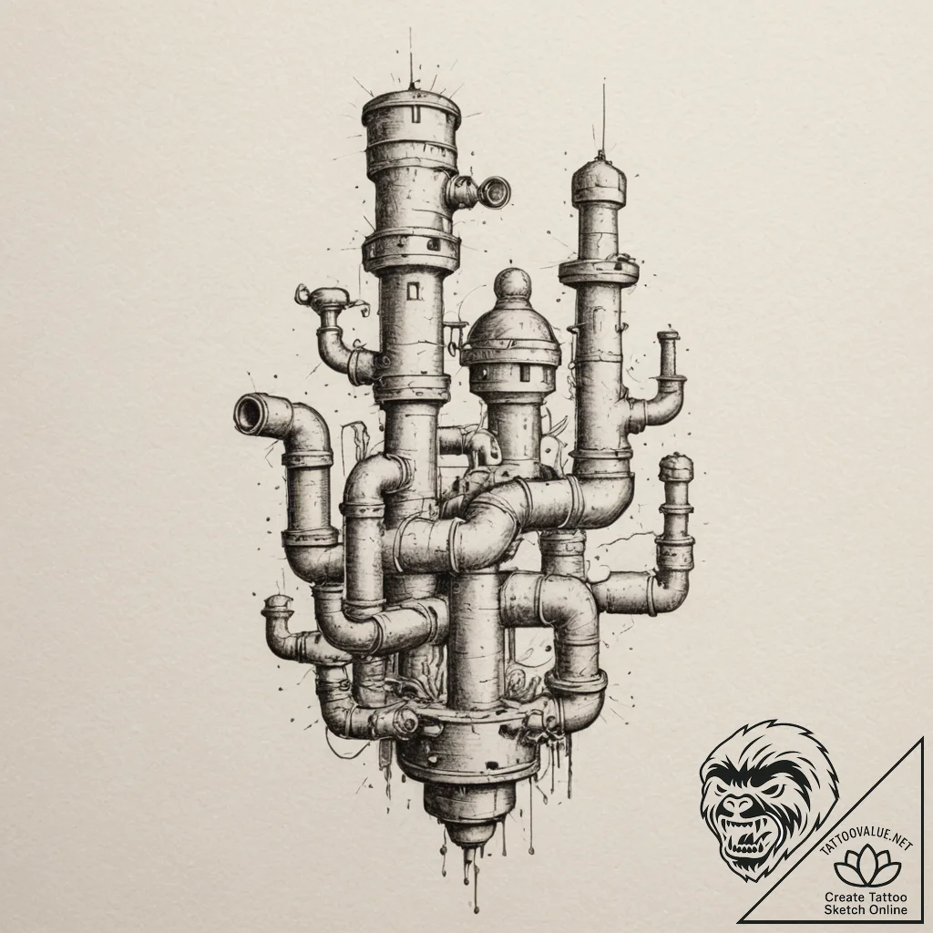 Tattoo design a classic platformer level layo... - tattoo sketch (№1755084319_0, 13.08.2025 11:25) — tattoovalue.net