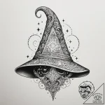 Tattoo sketch a wise old wizard’s hat with gl… – tattoo sketch (№1755085512_0, 13.08.2025 11:45) — tattoovalue.net