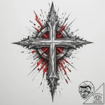 Tattoo design a shattered glass effect, with… – tattoo sketch (№1755085912_0, 13.08.2025 11:51) — tattoovalue.net