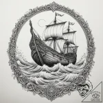 Tattoo design a stylized viking longship cutt… – tattoo sketch (№1755086317_0, 13.08.2025 11:58) — tattoovalue.net