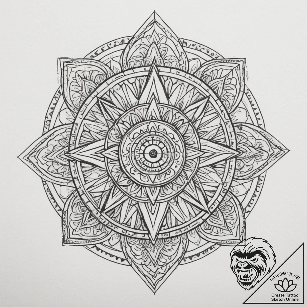 Tattoo design a geometric abstract representa... - tattoo sketch (№1755087701_0, 13.08.2025 12:21) — tattoovalue.net