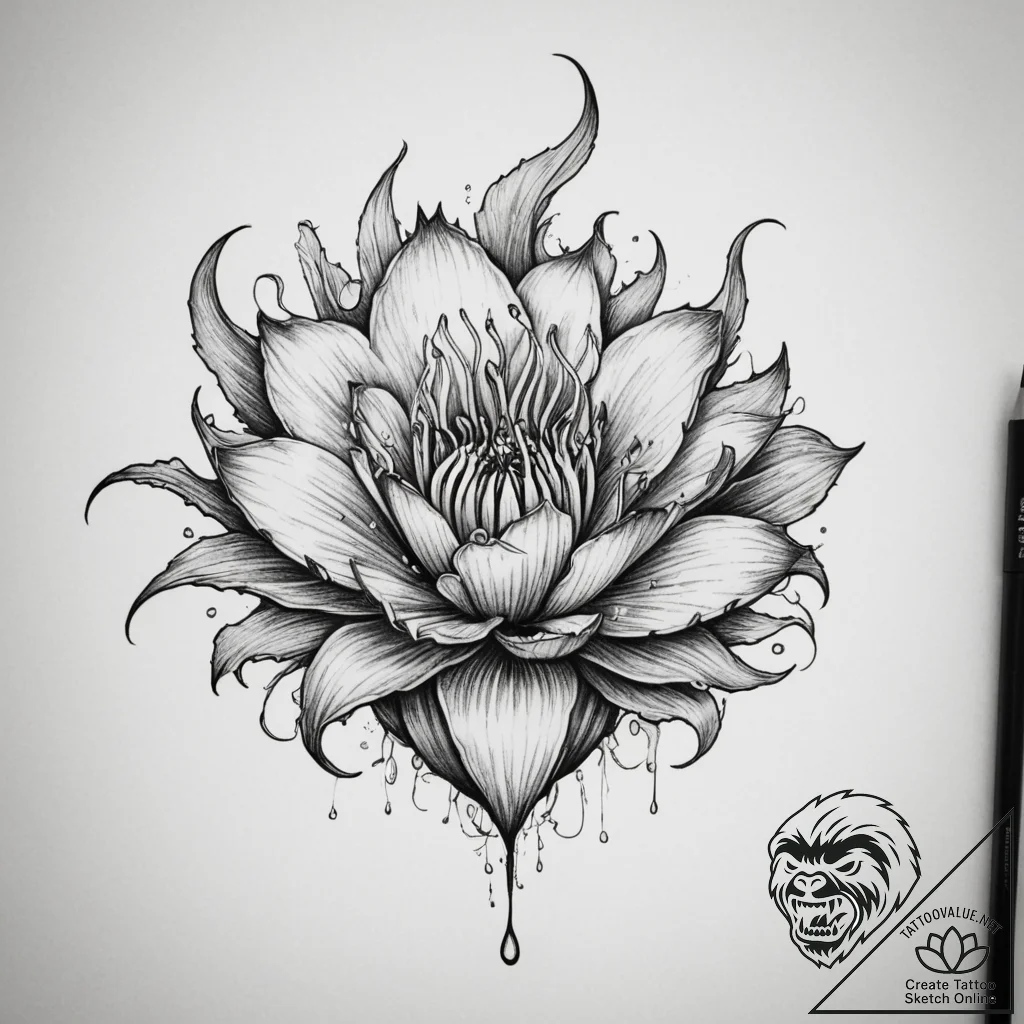 Venus flytrap, tattoo flash sheet design, on... - tattoo sketch (№1755088298_0, 13.08.2025 12:31) — tattoovalue.net