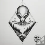 Alien landscape, artistic tattoo sketch, on a… – tattoo sketch (№1755088501_0, 13.08.2025 12:35) — tattoovalue.net
