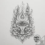 р сѓрѕр° р’рµрґр° (veda, knowledge, wisdom, p… – tattoo sketch (№1755088900_0, 13.08.2025 12:41) — tattoovalue.net