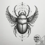 Scarab, concept art for tattoo, soft whip sha… – tattoo sketch (№1755089101_0, 13.08.2025 12:45) — tattoovalue.net