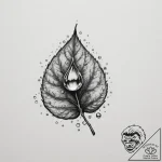 Tattoo design a single dewdrop glistening on… – tattoo sketch (№1755090099_0, 13.08.2025 13:01) — tattoovalue.net