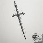 Tattoo design a spartan spear piercing throug… – tattoo sketch (№1755090717_0, 13.08.2025 13:11) — tattoovalue.net