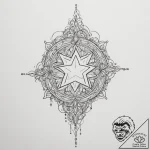 Tattoo design two stars reflecting in a body… – tattoo sketch (№1755091115_0, 13.08.2025 13:18) — tattoovalue.net
