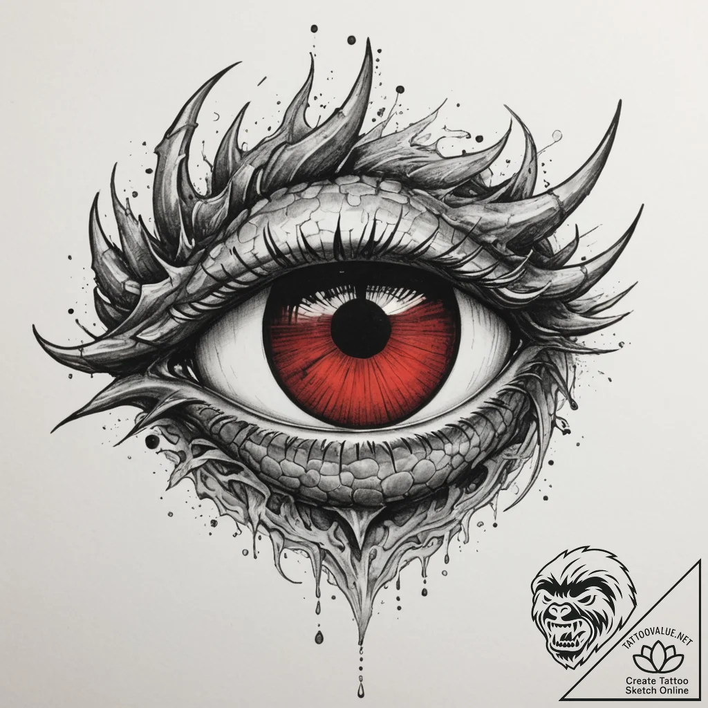 Dragon's eye (closeup), concept art for tatto... - tattoo sketch (№1755091720_0, 13.08.2025 13:28) — tattoovalue.net