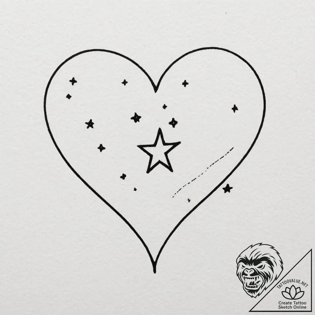 Tattoo sketch a shooting star leaving a trail... - tattoo sketch (№1755091917_0, 13.08.2025 13:31) — tattoovalue.net