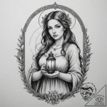 Tattoo design a virgo maiden with the “hermit… – tattoo sketch (№1755092116_0, 13.08.2025 13:35) — tattoovalue.net