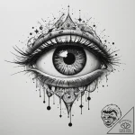 Tattoo sketch a cosmic eye with stars reflect… – tattoo sketch (№1755093513_0, 13.08.2025 13:58) — tattoovalue.net