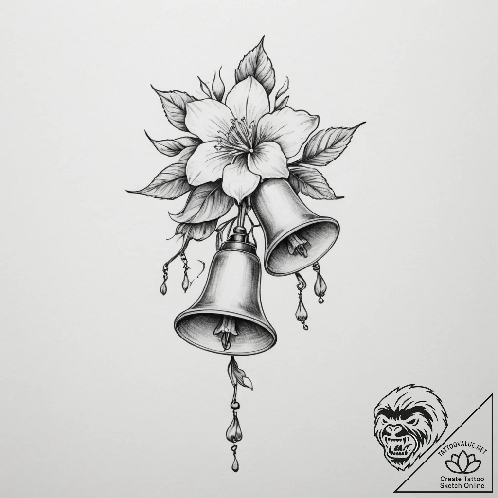 Bells (flower) - tattoo sketch (№1755093710_0, 13.08.2025 14:01) — tattoovalue.net