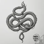 Tattoo sketch: a coiled serpent, a symbol of… – tattoo sketch (№1755095300_0, 13.08.2025 14:28) — tattoovalue.net
