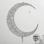Crescent moon, concept art for tattoo, clean… – tattoo sketch (№1755096107_0, 13.08.2025 14:41) — tattoovalue.net