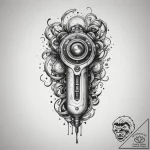 Tattoo sketch a stylized joystick with wires… – tattoo sketch (№1755096303_0, 13.08.2025 14:45) — tattoovalue.net