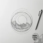 Tattoo sketch a minimalist geometric wave. – tattoo sketch (№1755098099_0, 13.08.2025 15:14) — tattoovalue.net