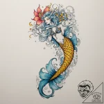 Tattoo sketch a dramatic, flowing mermaid’s t… – tattoo sketch (№1755098295_0, 13.08.2025 15:18) — tattoovalue.net