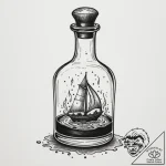 Potion bottle with glowing liquid, ink illust… – tattoo sketch (№1755098906_0, 13.08.2025 15:28) — tattoovalue.net