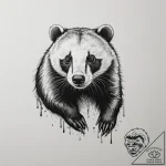 Badger, ink illustration for tattoo, realisti… – tattoo sketch (№1755101138_0, 13.08.2025 16:05) — tattoovalue.net