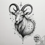 Tattoo design a capricorn constellation, with… – tattoo sketch (№1755101737_0, 13.08.2025 16:15) — tattoovalue.net