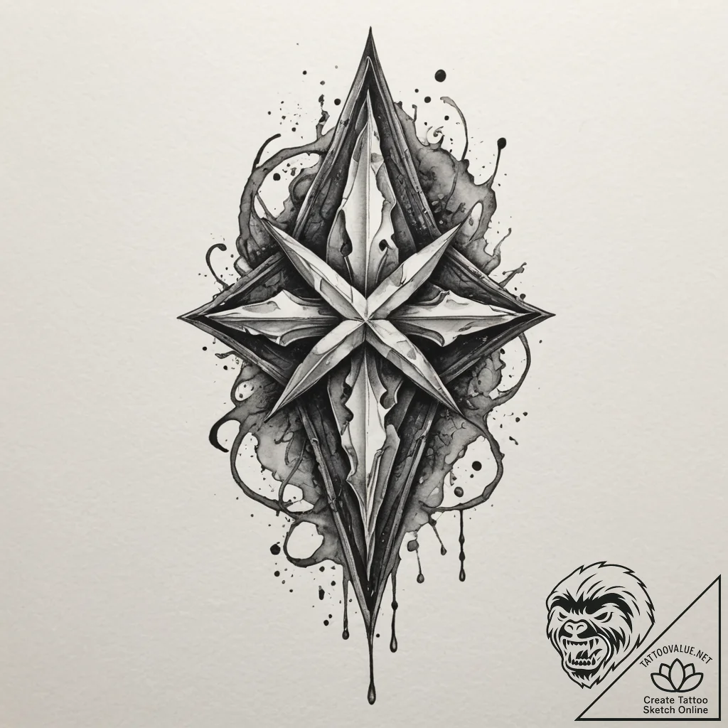 145. tattoo sketch: "potok" rune with element... - tattoo sketch (№1755101934_0, 13.08.2025 16:18) — tattoovalue.net