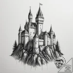 Tattoo sketch a medieval castle wall, strong… – tattoo sketch (№1755103127_0, 13.08.2025 16:38) — tattoovalue.net