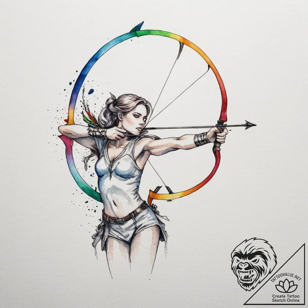 Tattoo sketch a sagittarius archer, drawing a... - tattoo sketch (№1755103716_0, 13.08.2025 16:48) — tattoovalue.net