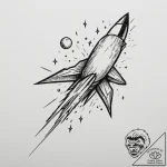 Tattoo design a single, powerful meteor strea… – tattoo sketch (№1755104502_0, 13.08.2025 17:01) — tattoovalue.net