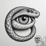 Tattoo design a single, unblinking snake’s ey… – tattoo sketch (№1755105290_0, 13.08.2025 17:14) — tattoovalue.net