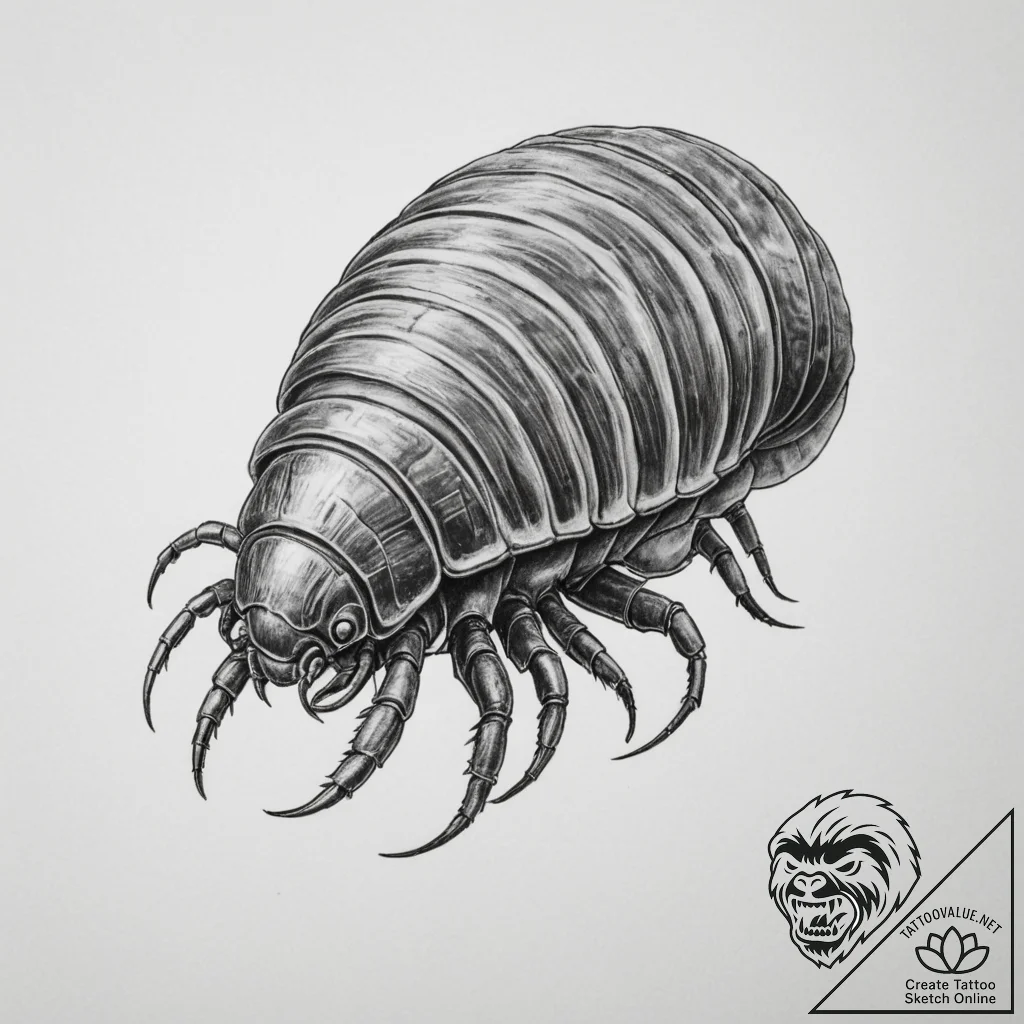 Trilobite fossil - tattoo sketch (№1755106273_0, 13.08.2025 17:31) — tattoovalue.net