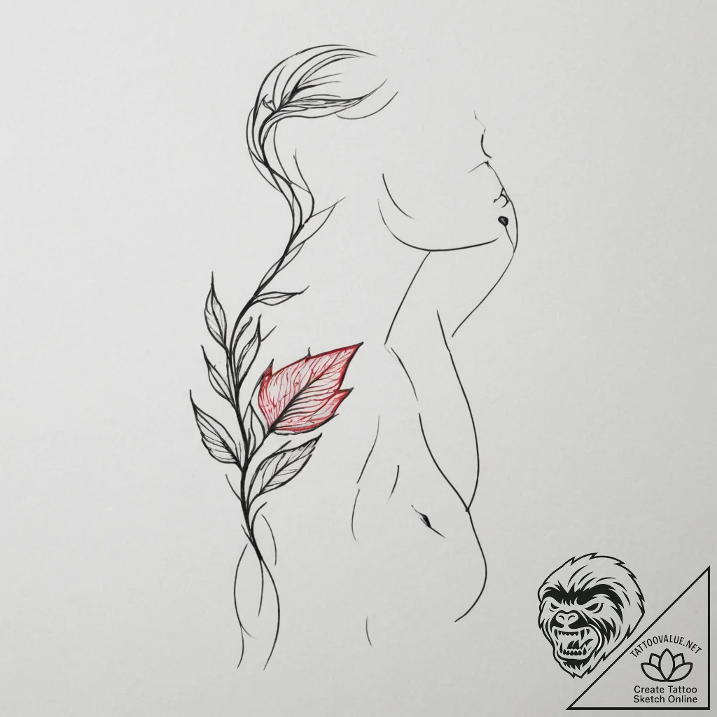 Tattoo sketch a delicate pattern along the si... - tattoo sketch (№1755107651_0, 13.08.2025 17:54) — tattoovalue.net