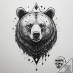 A bear made of constellations, tattoo flash s… – tattoo sketch (№1755108442_0, 13.08.2025 18:07) — tattoovalue.net
