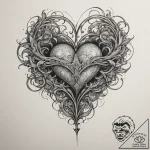 Tattoo sketch a heart shape created by the ne… – tattoo sketch (№1755109437_0, 13.08.2025 18:23) — tattoovalue.net