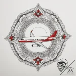 Airplane, ink illustration for tattoo, black… – tattoo sketch (№1755109636_0, 13.08.2025 18:27) — tattoovalue.net
