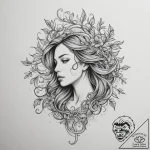 Tattoo sketch a whisper-thin veil blowing in… – tattoo sketch (№1755109834_0, 13.08.2025 18:30) — tattoovalue.net