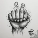 Tattoo sketch a close-up of a fist, showing e… – tattoo sketch (№1755110034_0, 13.08.2025 18:33) — tattoovalue.net