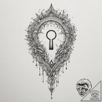 A keyhole shape, tattoo flash sheet design, o… – tattoo sketch (№1755110431_0, 13.08.2025 18:40) — tattoovalue.net