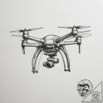 Tattoo sketch a small, stylized drone with gl… – tattoo sketch (№1755110629_0, 13.08.2025 18:43) — tattoovalue.net