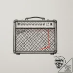 A close-up of a guitar amplifier, showing the… – tattoo sketch (№1755111027_0, 13.08.2025 18:50) — tattoovalue.net