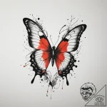 Tattoo sketch a delicate butterfly with a uni… – tattoo sketch (№1755111423_0, 13.08.2025 18:57) — tattoovalue.net