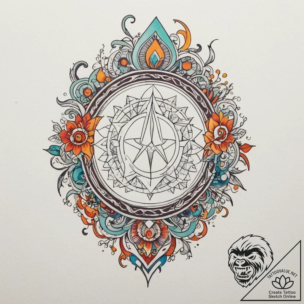 Tattoo design an abstract "echo" or resonance... - tattoo sketch (№1755111621_0, 13.08.2025 19:00) — tattoovalue.net