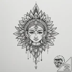 Indian, tattoo sketch design, on a clean whit… – tattoo sketch (№1755112018_0, 13.08.2025 19:06) — tattoovalue.net
