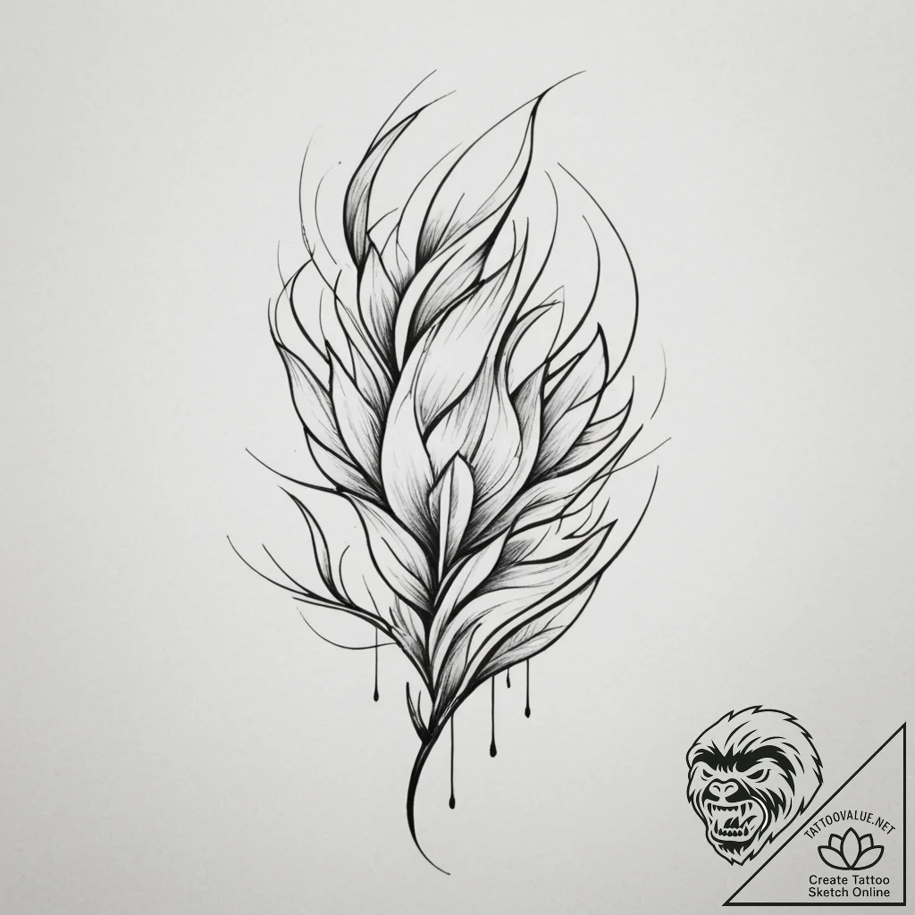 Abstraction, tattoo line art, black and grey... - tattoo sketch (№1755112809_0, 13.08.2025 19:20) — tattoovalue.net