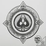 A poker chip, tattoo drawing outline, black o… – tattoo sketch (№1755113405_0, 13.08.2025 19:30) — tattoovalue.net